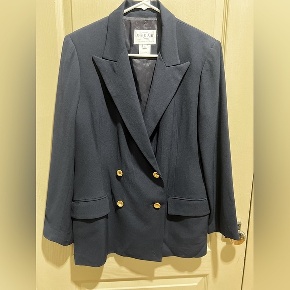 Vintage Oscar de la Renta Navy Blazer, 8